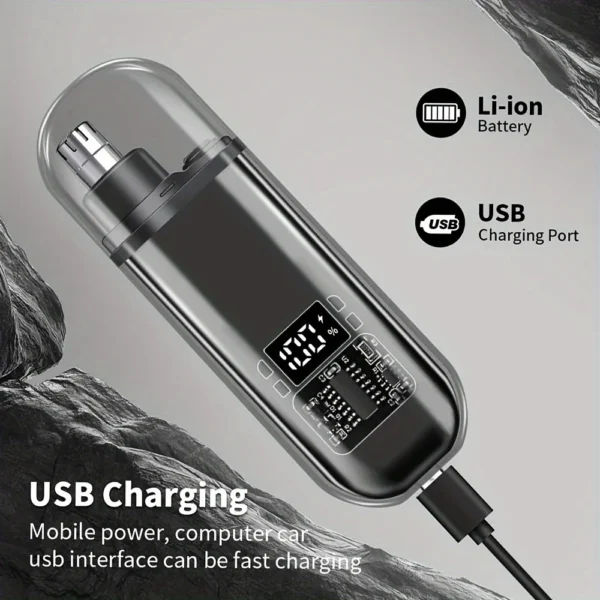 USB charging nose and ear hair trimmer - Image 3