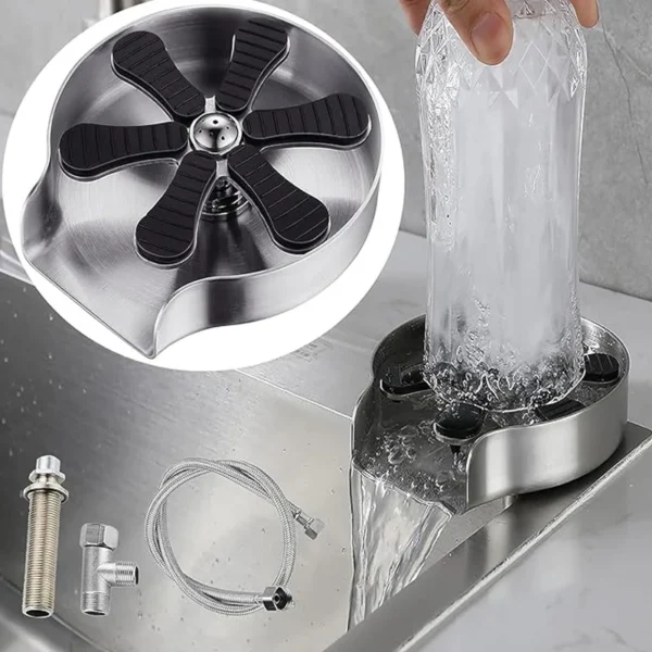 High Pressure Stainless Steel 360° Rotary Glass Rinser - Image 7